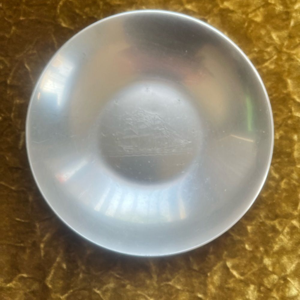 Vintage Kensington Aluminum Schooner Ship Boat Fruit Bowl Wall Decor Metalware (